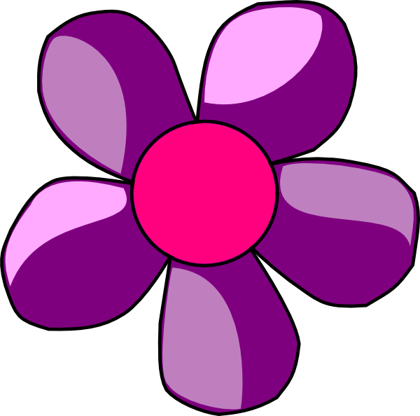 Daisy Clipart Purple Pink Flower - Flower Clipart (600x594), Png Download