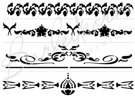 Large Vintage Decorative Borders And Banners Stencil - Vintage Border Stencils (498x498), Png Download