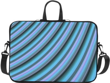 Stylish Light Blue Gradient Stripes Laptop Handbags - Laptop (500x500), Png Download