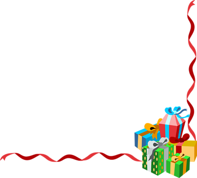 Christmas Vintage Border - Christmas Presents Border Clip Art (400x362), Png Download