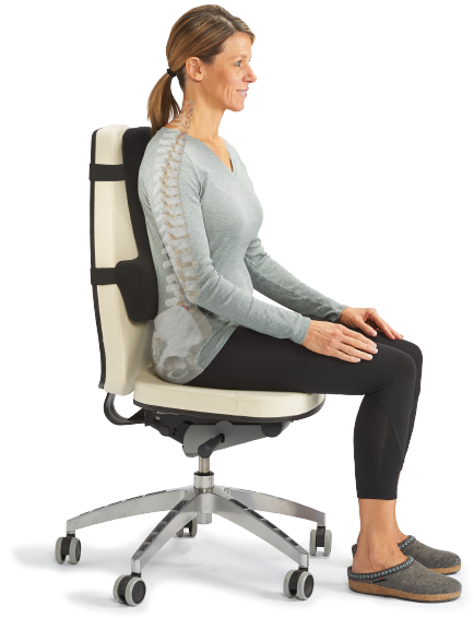 240 Thoracic Lumbar Support In Use 1 - Foam Roller On Chair (600x600), Png Download