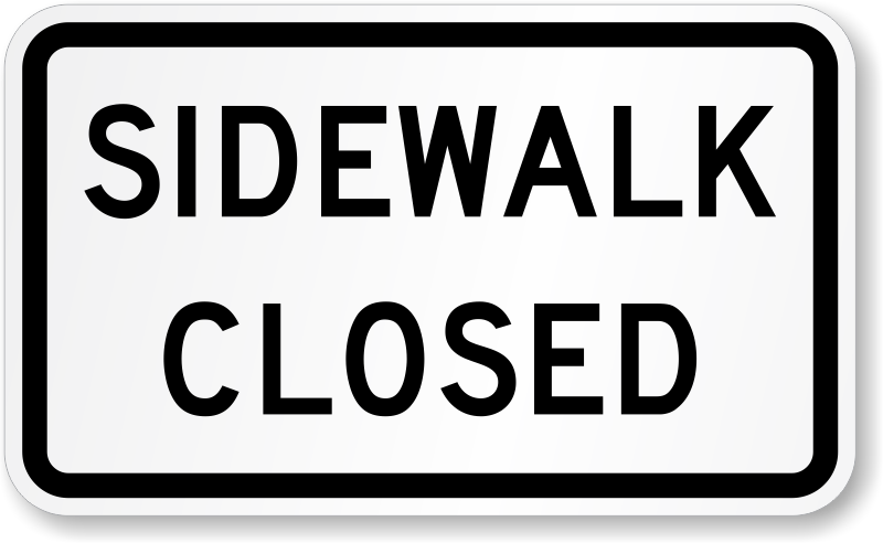 Sidewalk Closed Road Traffic Sign - Two Way Traffic Signage (800x492), Png Download