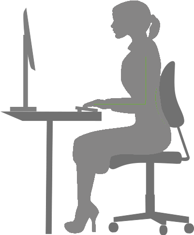 Active Sitting And Good Postures - Sitting At Desk Posture (400x500), Png Download