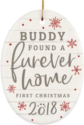 Furever Home First Christmas Personalized Ceramic Oval - Ceramic (500x500), Png Download