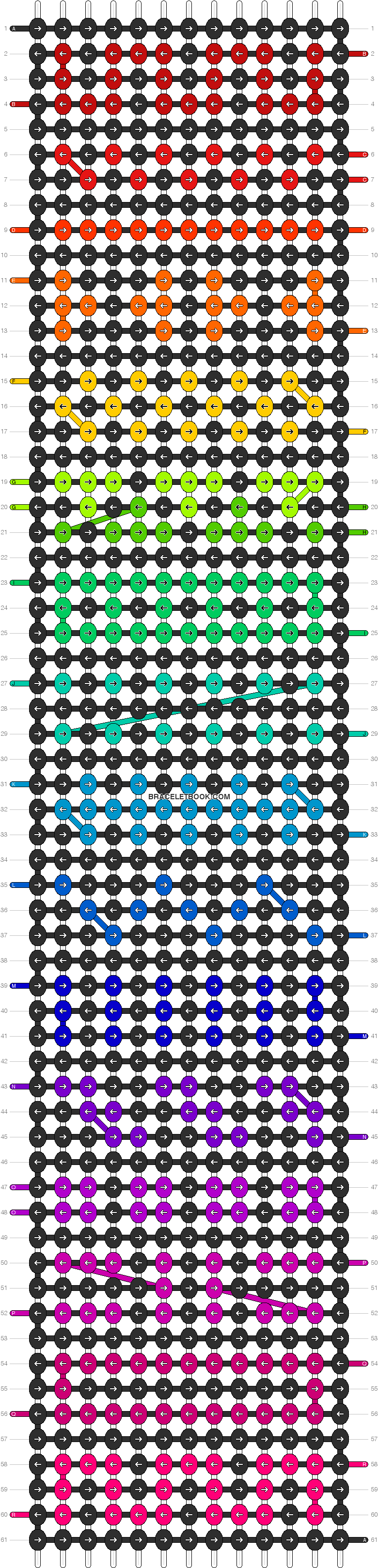 Alpha Friendship Bracelet Pattern - Fancy Friendship Bracelet Pattern (792x3244), Png Download
