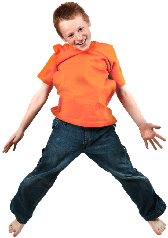 Kid Jumping Png Picture Transparent Library - Kid In Jeans Transparent (550x777), Png Download