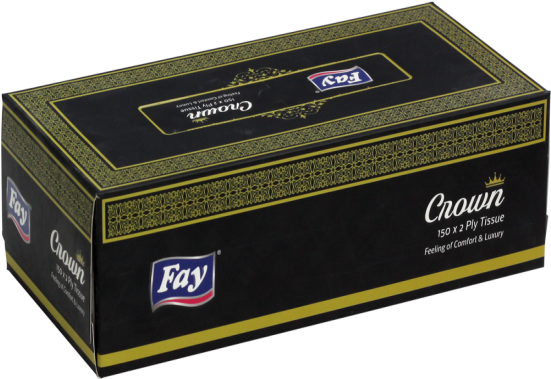 Fay Crown Tissue Box 150x2ply - Box (550x684), Png Download