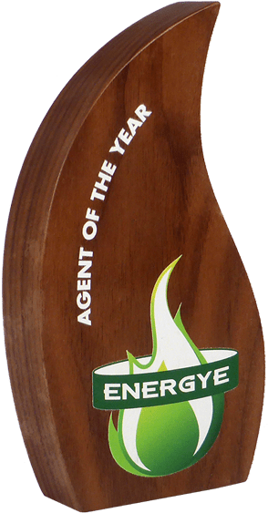 Real Wood Flame Award In Oak Or Cherry - Award (600x600), Png Download