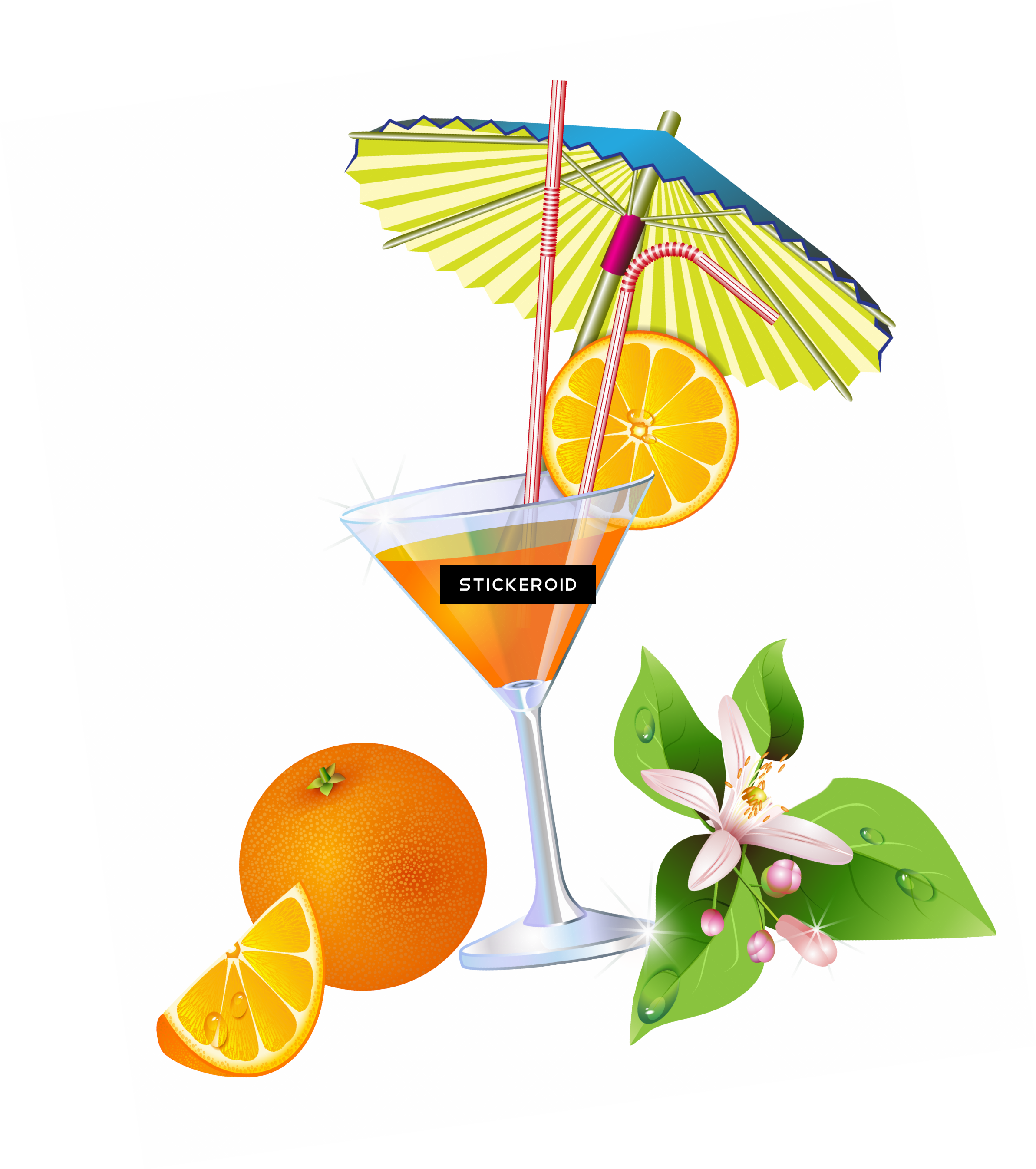 Summer Cocktail - Tropical Drink Clipart Free (2386x2692), Png Download