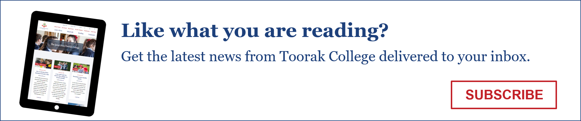 Subscribe To Toorak College Blog - Blog (2008x419), Png Download