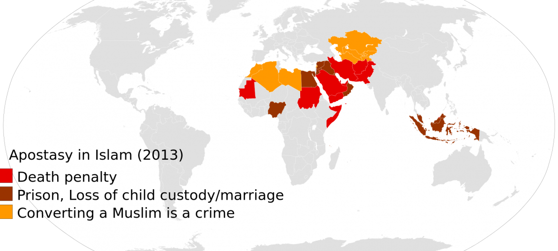Walking Away From Religion Is Seldom Easy - Three Monotheistic Religions Map (1132x509), Png Download