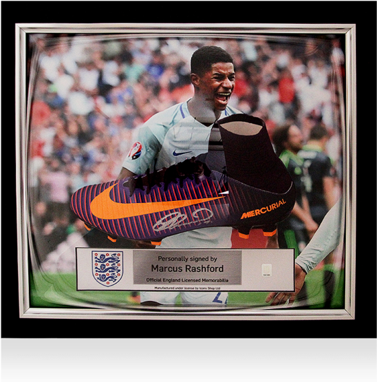Pre-framed Marcus Rashford Official England Signed - Marcus Rashford Official England Autographed And Framed (650x665), Png Download
