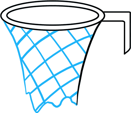 How To Draw Basketball Hoop - Drawing (680x678), Png Download