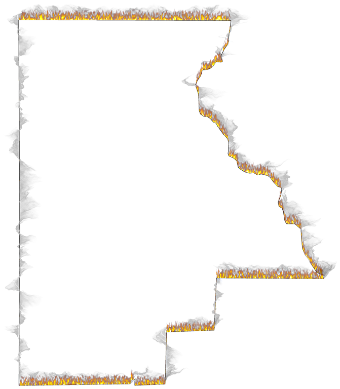 A Flame And Smoke Outline Map Of Highlands - Silhouette (671x768), Png Download