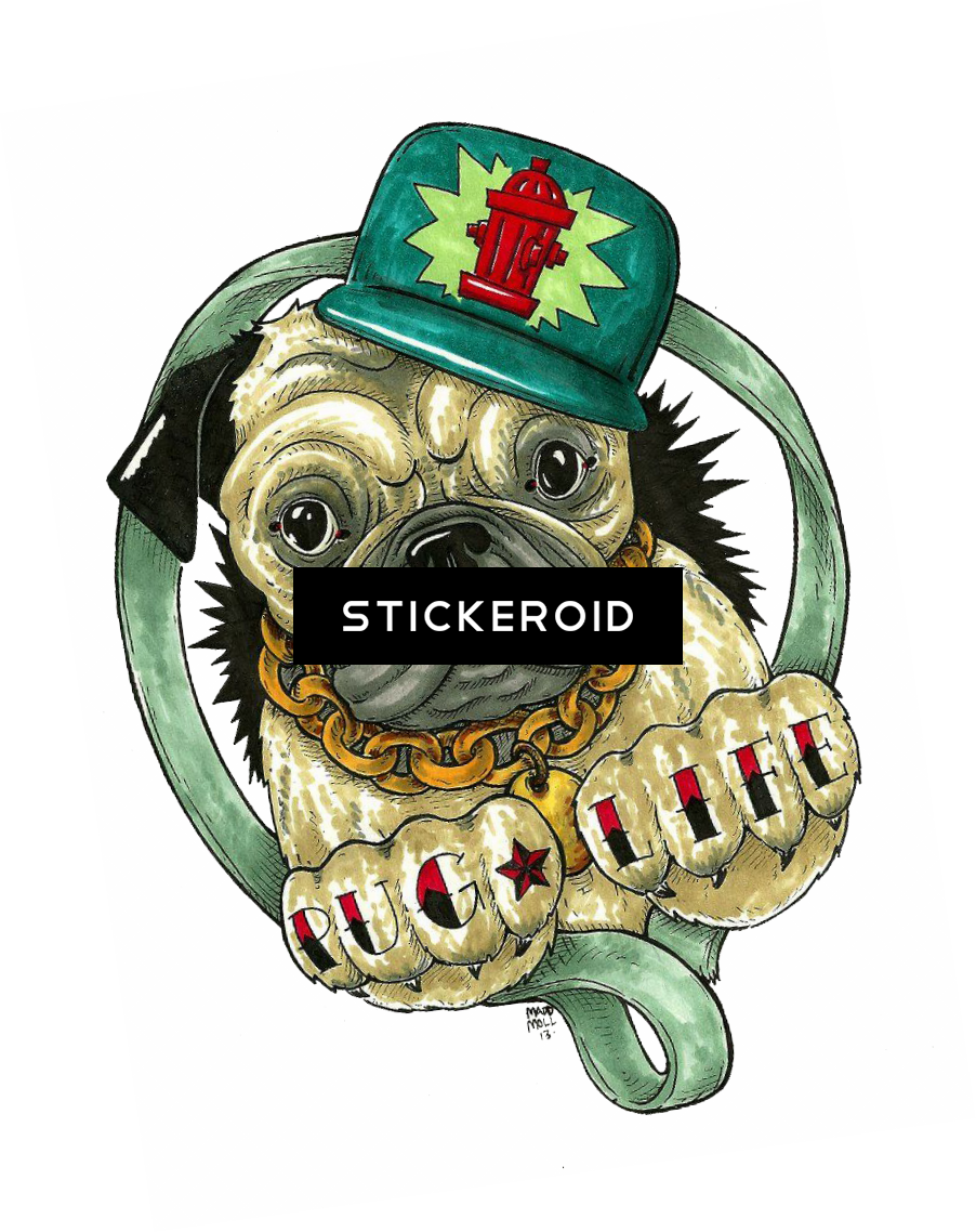 Pug Life Pic Thug - Pug (902x1138), Png Download