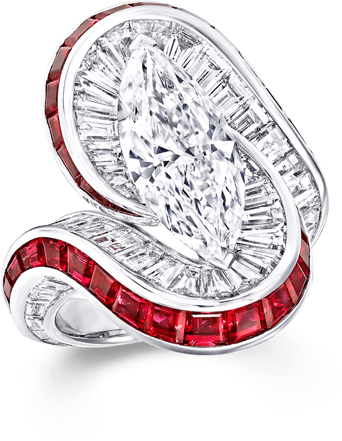 A Graff High Jewellery Ruby And Diamond Ring Featuring - Illustration (2000x2000), Png Download