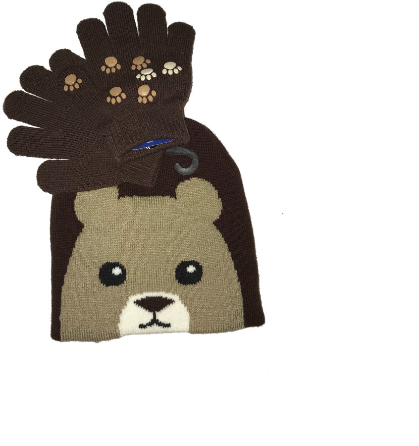 Toddler Animal Hat And Glove Set - Beanie (1024x1024), Png Download