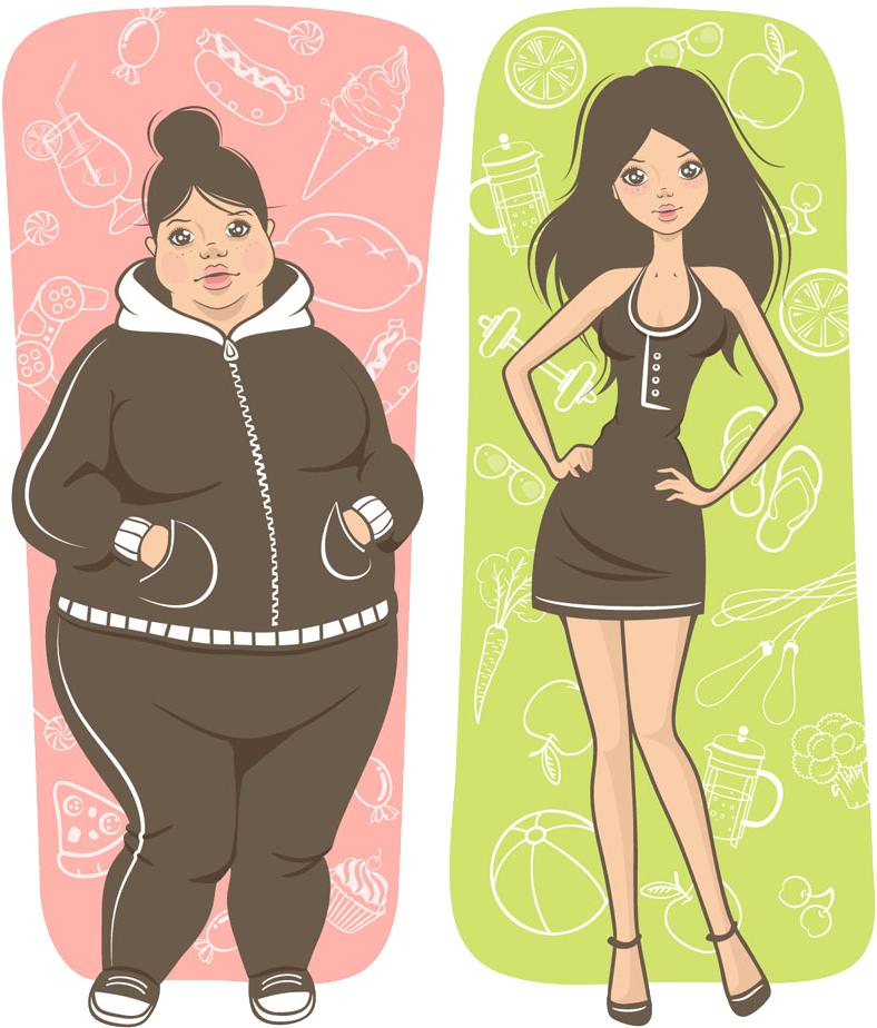 Going Forward If You Want To Lose Weight Fast And Easy - Personas Delgadas En Caricatura (1000x983), Png Download