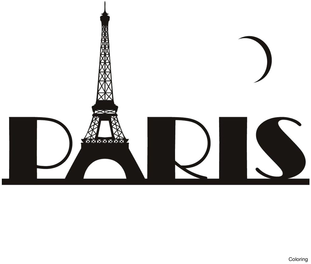 Eiffel Tower Silhouette Transparent - Drawing Paris Eiffel Tower (1024x1024), Png Download