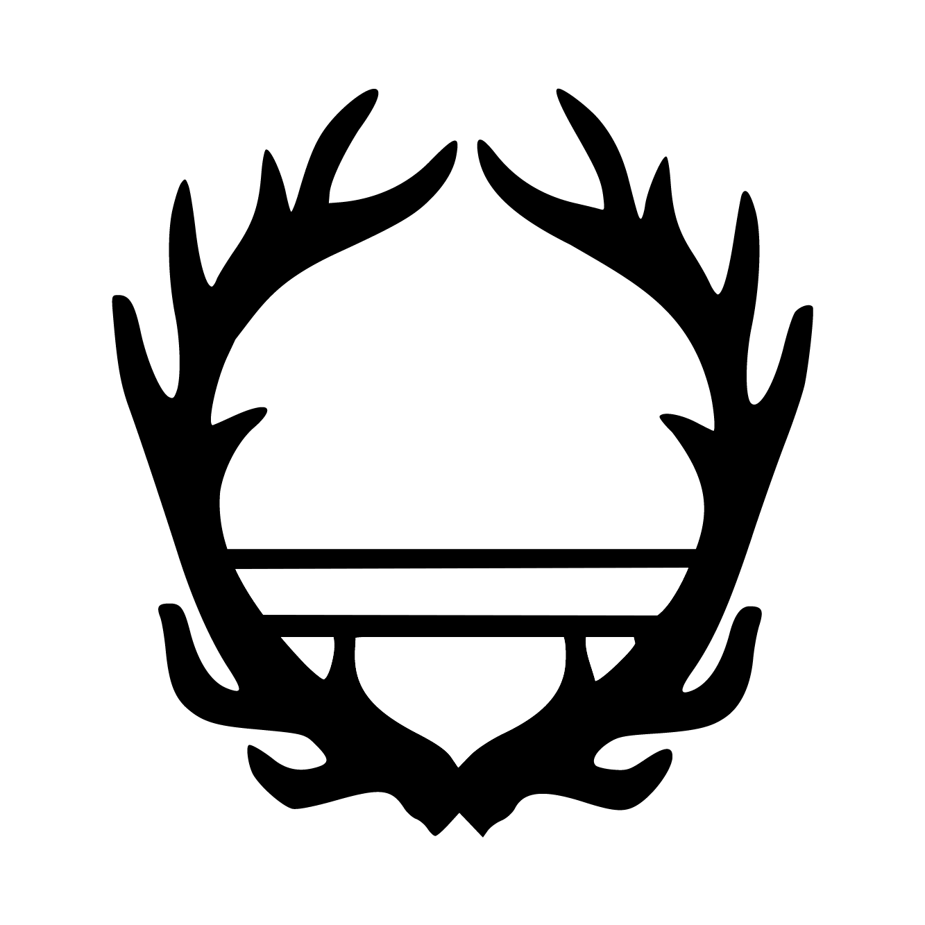 Png Royalty Free Library Antler Name Monogram Lakewood - Initial M Deer Antler (1333x1333), Png Download