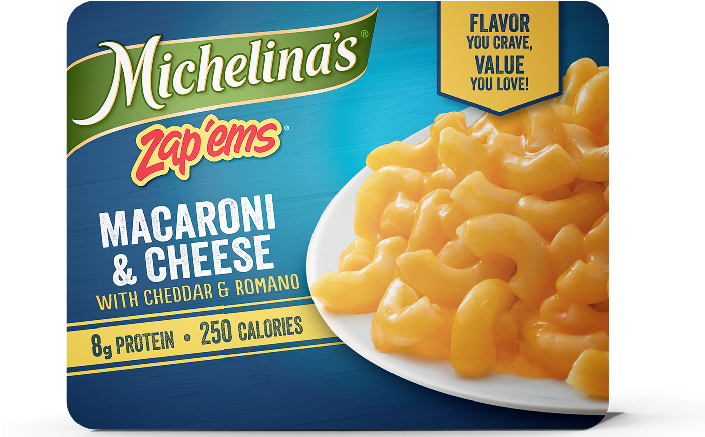 Zap'ems Macaroni & Cheese With Cheddar And Romano - Michelinas Zap 'ems Gourmet Macaroni & Cheese (1400x877), Png Download