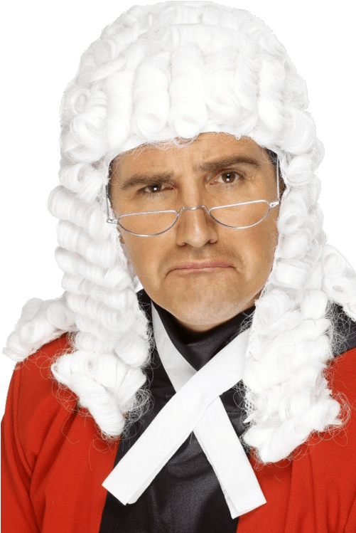 Judge's Wig White Smiffys (500x793), Png Download