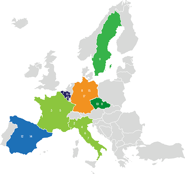 Partner-map - Map Of Europe Pastel (650x611), Png Download