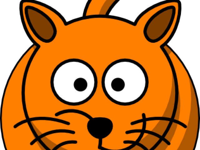 Funny Cat Clipart - Simple Cartoon Cat (640x480), Png Download