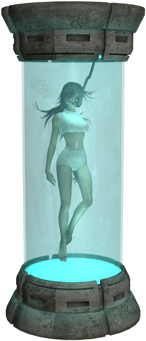 Bacta Tank - Girl In Suspended Animation (600x1200), Png Download
