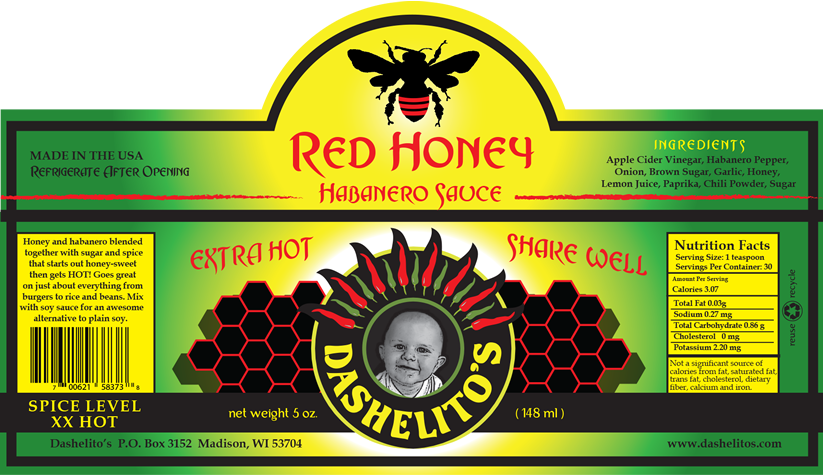 Red Honey Habanero Hot Pepper Sauce - Pepper Sauce Label (823x476), Png Download