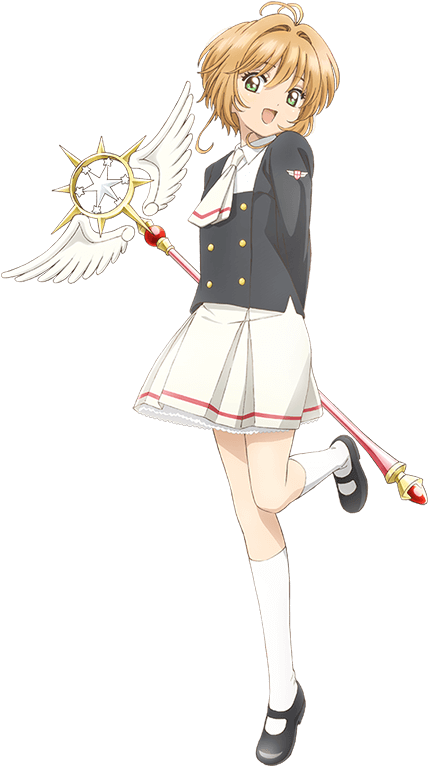 Clear Card Character Designs - Sakura Clear Card Visual (592x768), Png Download