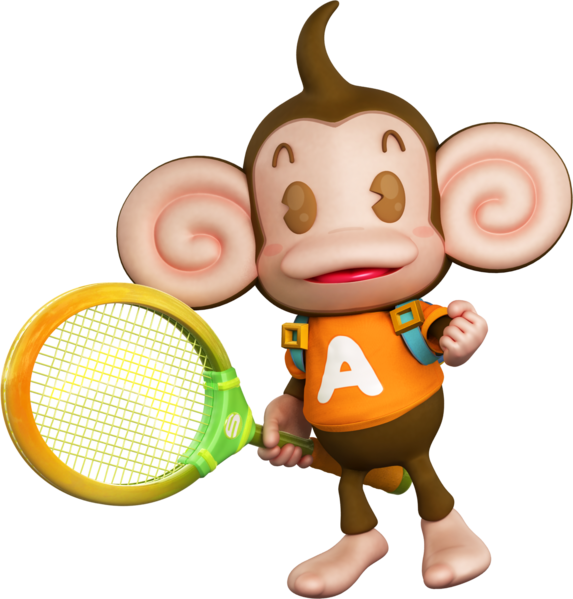 Aiai Tennis - Sega Superstars Tennis Monkey (573x599), Png Download
