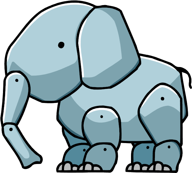 Elephant Calf - Scribblenauts Elephant (677x605), Png Download