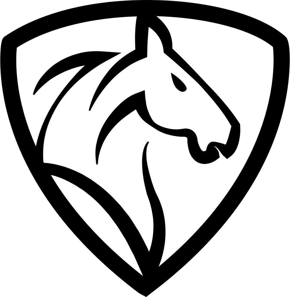 Horse Head In A Shield Comments - Horse Face Logo Clipart Black And White (958x980), Png Download