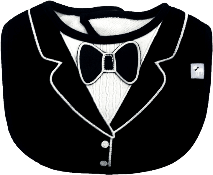Black Tuxedo Bib Bowtie By Frenchie Mini Couture - Frenchie Mini Couture Fancy Tuxedo Bib (778x1024), Png Download