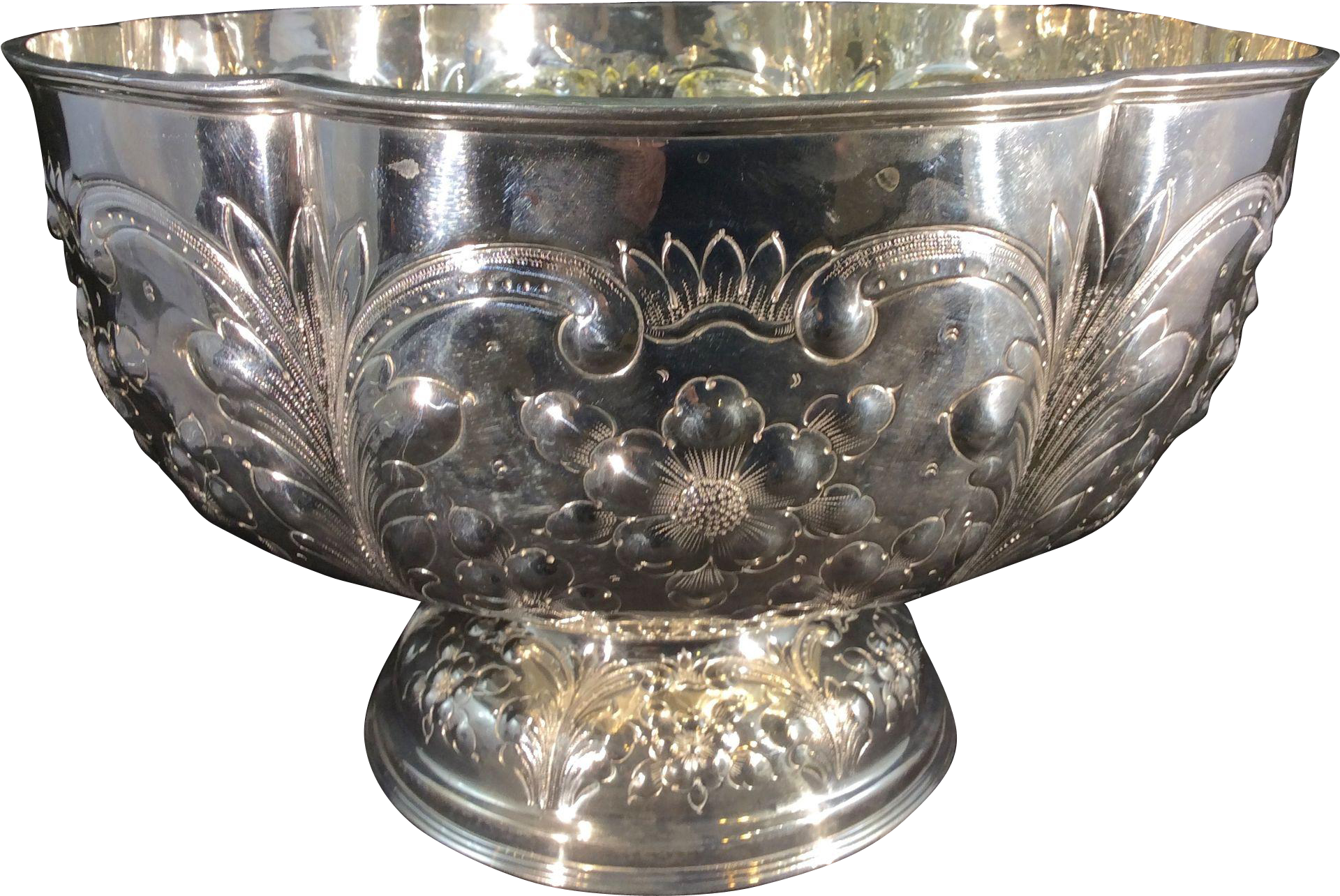 Punch Bowl Png Transparent Stock - Repousse Silver Plate Bowl (1919x1919), Png Download