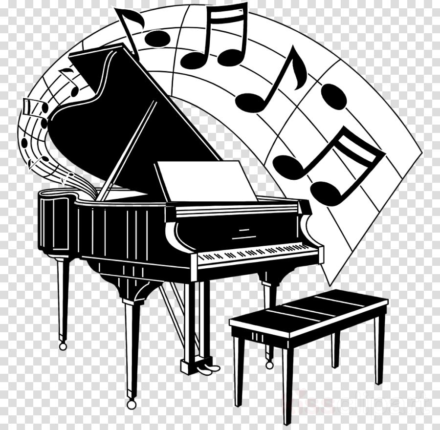 Piano Clipart Piano Musical Keyboard Clip Art - Grand Piano Clipart Black And White (900x880), Png Download