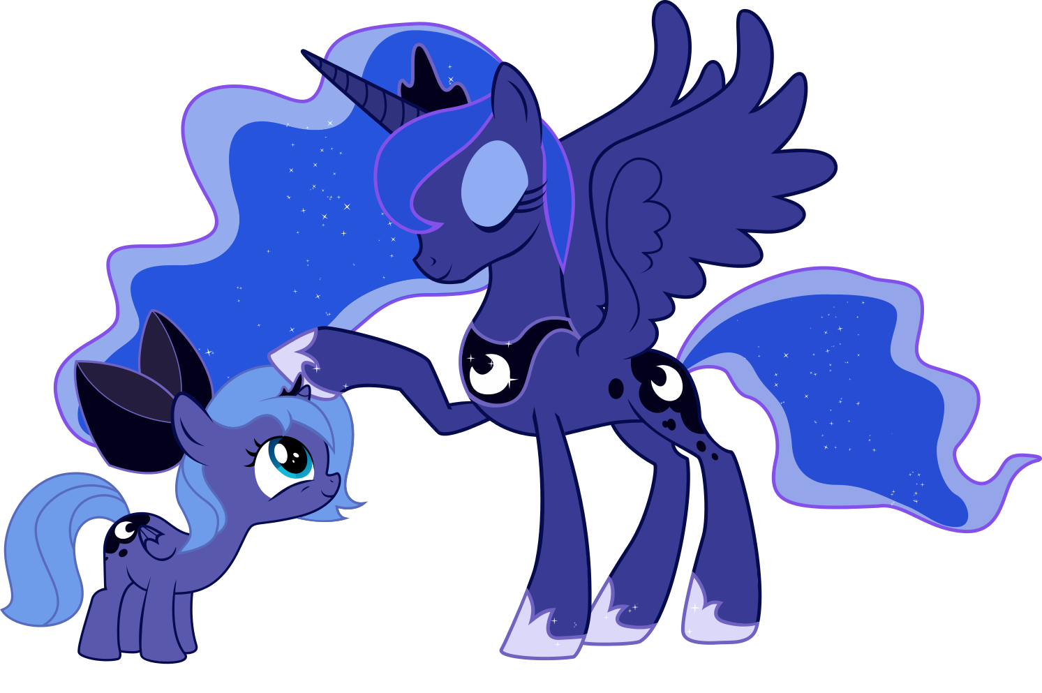 Artist Needed, Cute, Duality, Filly, Hair Bow, Lunabetes, - My Little Pony Apple Bloom Princess Luna (1493x993), Png Download