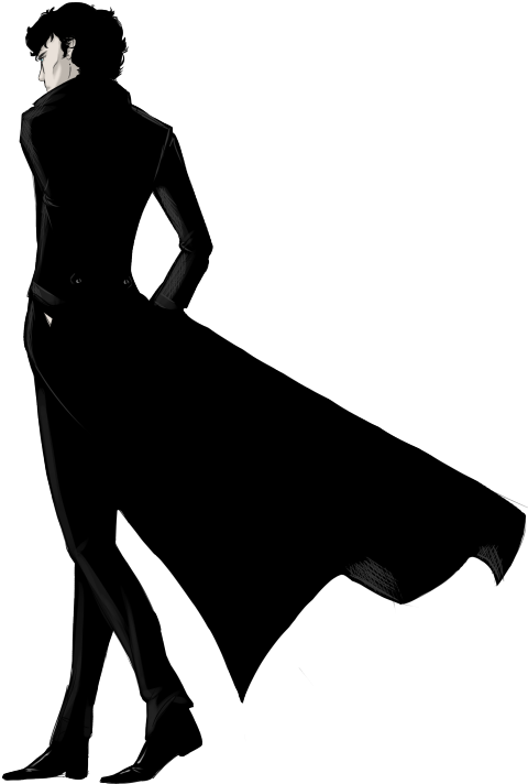 Dr Watson And Sherlock Fanart (500x720), Png Download