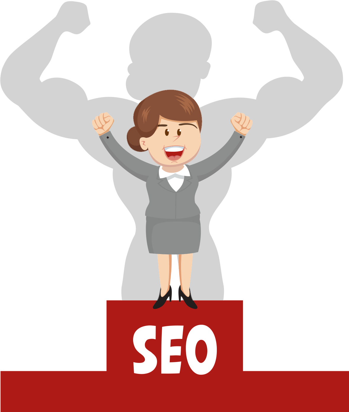 Kemplercreative Seo Winner - Muscle Business Woman (1259x1496), Png Download