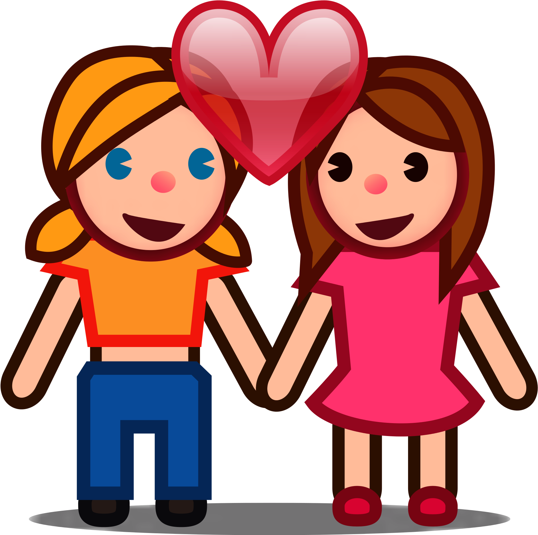 Open - Love Couple Emoji Png (2000x2000), Png Download