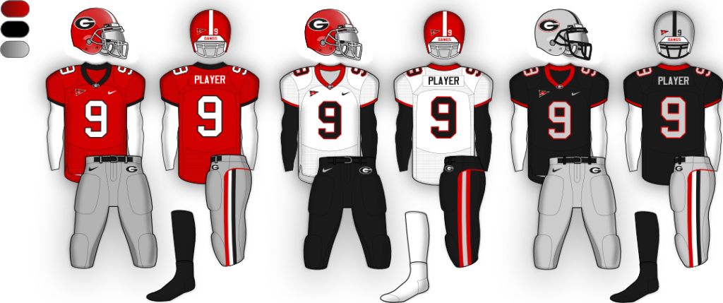 Georgiaconcept - College Football Georgia Bulldog Uniform (1024x429), Png Download