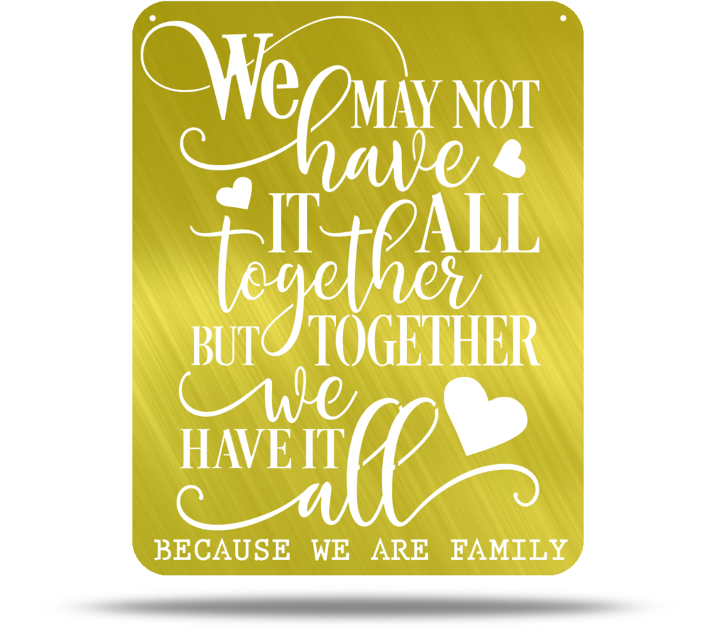 Because We Are Family Metal Wall Quotes - Calligraphy (1024x1024), Png Download