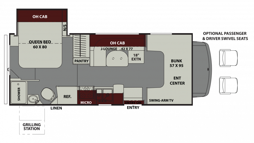 2019 Leprechaun Value Leader 210rs Ford Floor Plan - 2017 Coachmen Leprechaun 311fs Floorplan (1004x565), Png Download
