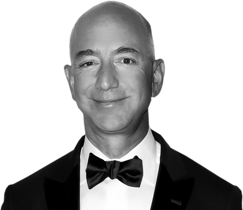 Amazon Corporation - Jeff Bezos Black And White (1093x873), Png Download