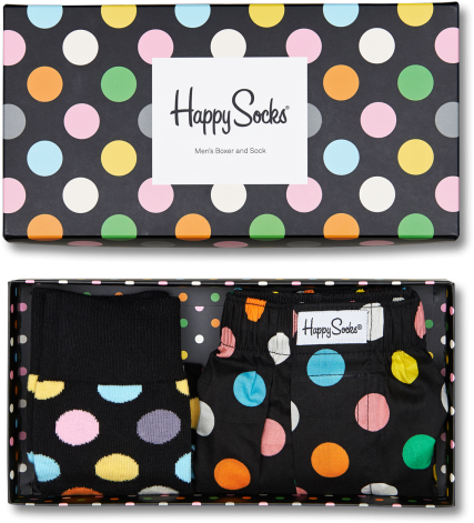 Big Dot Boxer Combo Box - Happy Socks (548x600), Png Download