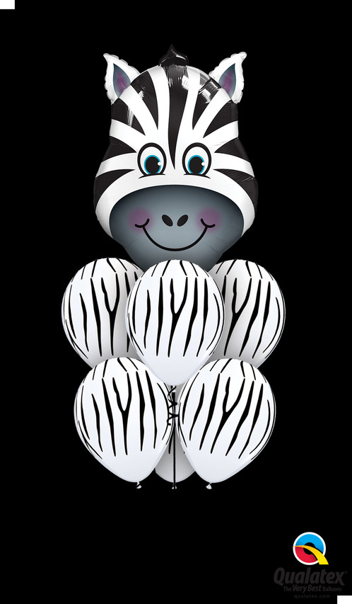 Separate Your Gift From The Herd With This Fun, Zebra - 14" Zany Zebra - Inflated Foil Balloon, Air-fill (498x853), Png Download