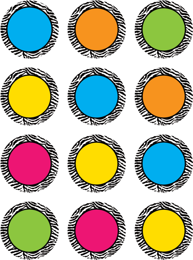 Tcr5397 Zebra Colorful Circles Mini Accents Image - Decorative Motive (900x900), Png Download