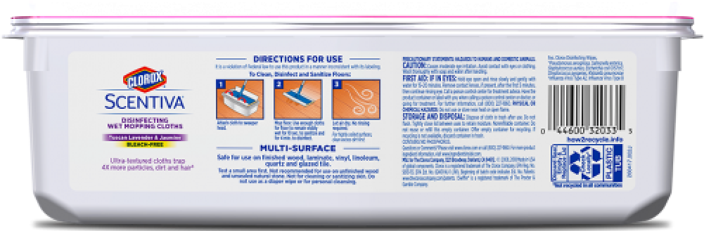 Clorox® Scentiva® Disinfecting Wet Mopping Cloths Fit - Buttercream (1000x1000), Png Download
