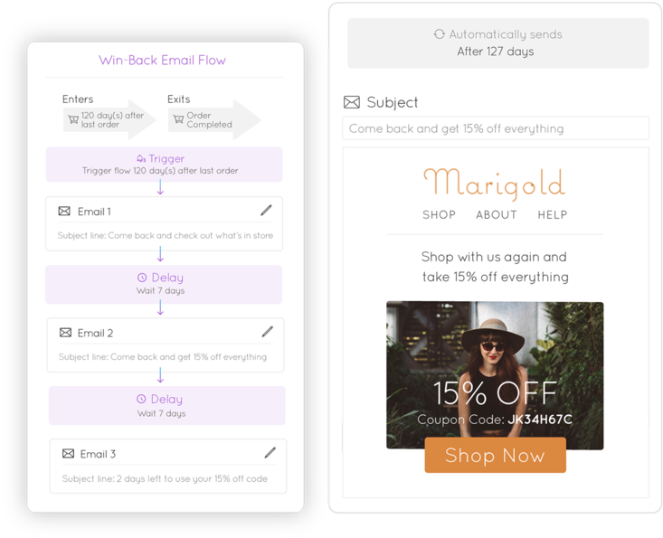 Marsello Automated Win Back Email Flow - Email (1000x603), Png Download